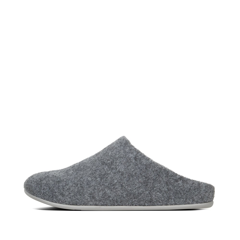 Fitflop Womens Slippers Grey - Chrissie Felt - 12RIOMYFA